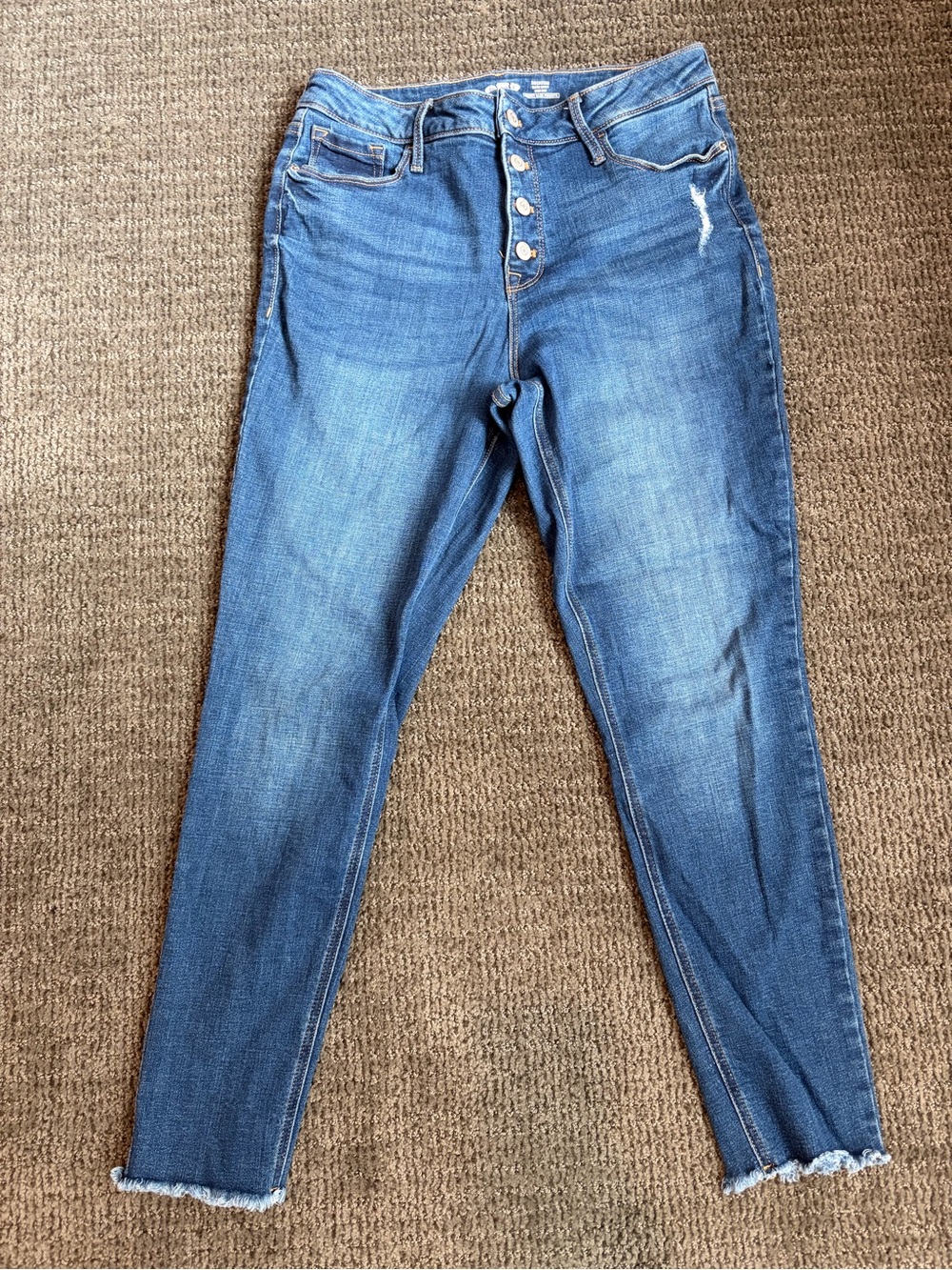 Old Navy Rockstar High Rise Super Skinny Jeans Size 12 Exposed Button Fly